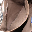 BURBERRY Nova Check Blue Label Tote Bag Nylon Beige Silver Auth bs30763-21