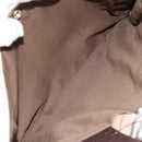 BURBERRY Nova Check Blue Label Tote Bag Nylon Beige Silver Auth bs30763-22