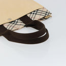 BURBERRY Nova Check Blue Label Tote Bag Nylon Beige Silver Auth bs30763-7