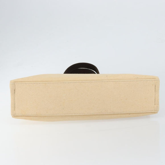 BURBERRY Nova Check Blue Label Tote Bag Nylon Beige Silver Auth bs30763