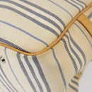 BURBERRY Hand Bag Canvas Leather White Silver Auth bs30764-9