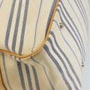 BURBERRY Hand Bag Canvas Leather White Silver Auth bs30764-16