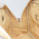 BURBERRY Hand Bag Canvas Leather White Silver Auth bs30764-20