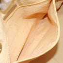 BURBERRY Hand Bag Canvas Leather White Silver Auth bs30764-22