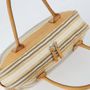 BURBERRY Hand Bag Canvas Leather White Silver Auth bs30764-6