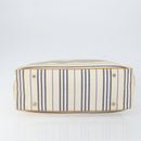 BURBERRY Hand Bag Canvas Leather White Silver Auth bs30764-5