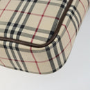 BURBERRY Nova Check Shoulder Bag Canvas Leather Beige Silver Auth bs30765-15