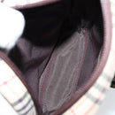 BURBERRY Nova Check Shoulder Bag Canvas Leather Beige Silver Auth bs30765-12