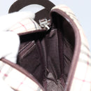 BURBERRY Nova Check Shoulder Bag Canvas Leather Beige Silver Auth bs30765-18