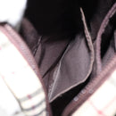 BURBERRY Nova Check Shoulder Bag Canvas Leather Beige Silver Auth bs30765-22