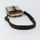 BURBERRY Nova Check Shoulder Bag Canvas Leather Beige Silver Auth bs30765-7