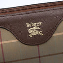 Burberrys Nova Check Clutch Bag Canvas Beige Gold Auth bs30766-14