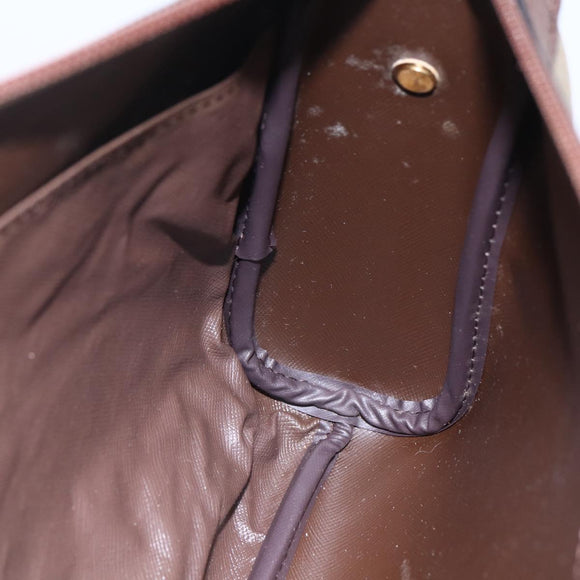 Burberrys Nova Check Clutch Bag Canvas Beige Gold Auth bs30766