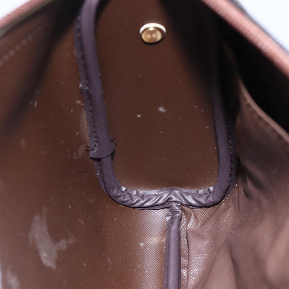 Burberrys Nova Check Clutch Bag Canvas Beige Gold Auth bs30766