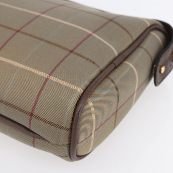 Burberrys Nova Check Clutch Bag Canvas Beige Gold Auth bs30766