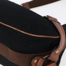 BURBERRY Blue Label Shoulder Bag Wool Black Gold Auth bs30768-9