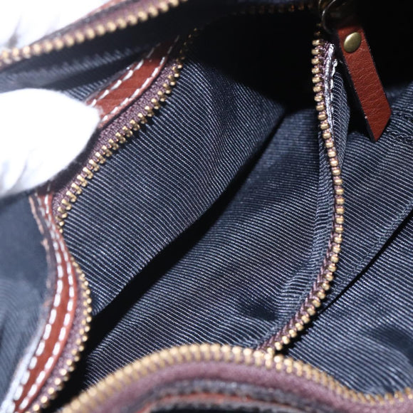 BURBERRY Blue Label Shoulder Bag Wool Black Gold Auth bs30768