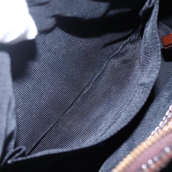 BURBERRY Blue Label Shoulder Bag Wool Black Gold Auth bs30768