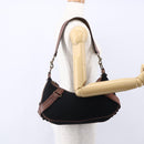 BURBERRY Blue Label Shoulder Bag Wool Black Gold Auth bs30768-23