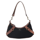 BURBERRY Blue Label Shoulder Bag Wool Black Gold Auth bs30768-13