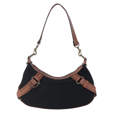 BURBERRY Blue Label Shoulder Bag Wool Black Gold Auth bs30768 - 0