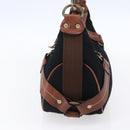 BURBERRY Blue Label Shoulder Bag Wool Black Gold Auth bs30768-3