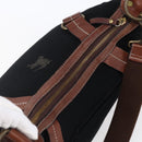 BURBERRY Blue Label Shoulder Bag Wool Black Gold Auth bs30768-6