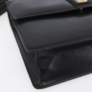 Burberrys Nova Check Shoulder Bag Leather Black Gold Auth bs30769-14