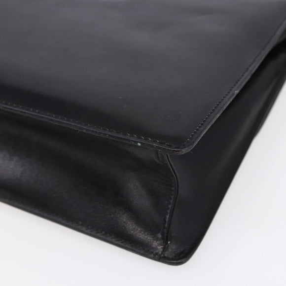 Burberrys Nova Check Shoulder Bag Leather Black Gold Auth bs30769