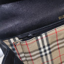 Burberrys Nova Check Shoulder Bag Leather Black Gold Auth bs30769-18