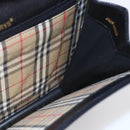 Burberrys Nova Check Shoulder Bag Leather Black Gold Auth bs30769-19