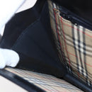 Burberrys Nova Check Shoulder Bag Leather Black Gold Auth bs30769-20