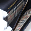 Burberrys Nova Check Shoulder Bag Leather Black Gold Auth bs30769-12