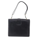 Burberrys Nova Check Shoulder Bag Leather Black Gold Auth bs30769-2