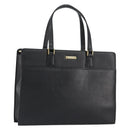 BURBERRY Hand Bag Leather Black Gold Auth bs30770-1