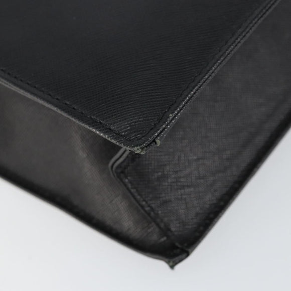 BURBERRY Hand Bag Leather Black Gold Auth bs30770