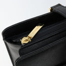 BURBERRY Hand Bag Leather Black Gold Auth bs30770-10