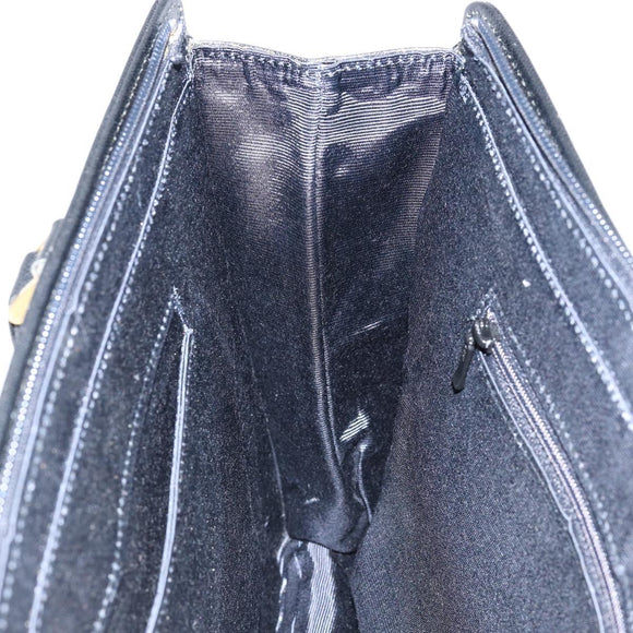 BURBERRY Hand Bag Leather Black Gold Auth bs30770