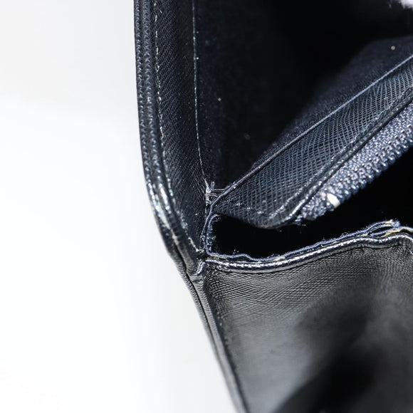 BURBERRY Hand Bag Leather Black Gold Auth bs30770