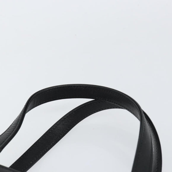 BURBERRY Hand Bag Leather Black Gold Auth bs30770