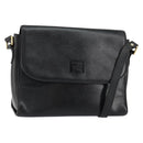 Burberrys Nova Check Shoulder Bag Leather Black Gold Auth bs30771-1