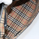 Burberrys Nova Check Shoulder Bag Leather Black Gold Auth bs30771-11