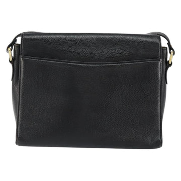 Burberrys Nova Check Shoulder Bag Leather Black Gold Auth bs30771 - 0