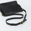 Burberrys Nova Check Shoulder Bag Leather Black Gold Auth bs30771-7