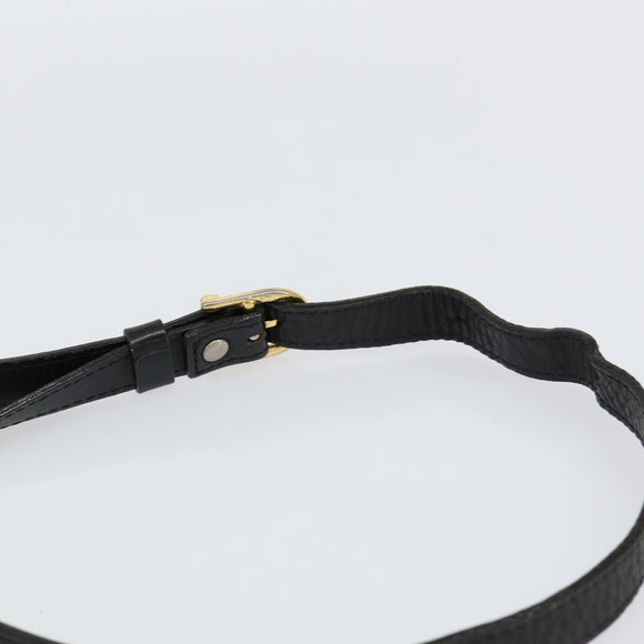 Burberrys Nova Check Shoulder Bag Leather Black Gold Auth bs30771