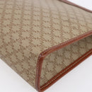 CELINE Macadam Canvas Clutch Bag PVC Beige Gold Auth bs30773-15