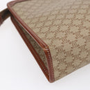 CELINE Macadam Canvas Clutch Bag PVC Beige Gold Auth bs30773-16
