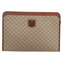 CELINE Macadam Canvas Clutch Bag PVC Beige Gold Auth bs30773-13