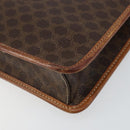 CELINE Macadam Canvas Shoulder Bag PVC Leather Beige Gold Auth bs30777-15