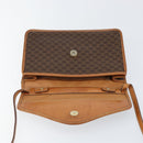 CELINE Macadam Canvas Shoulder Bag PVC Leather Beige Gold Auth bs30777-10